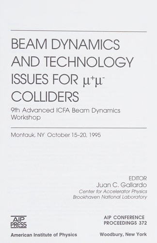Cover for Beam dynamics and technology issues for [mu]+[mu]- colliders