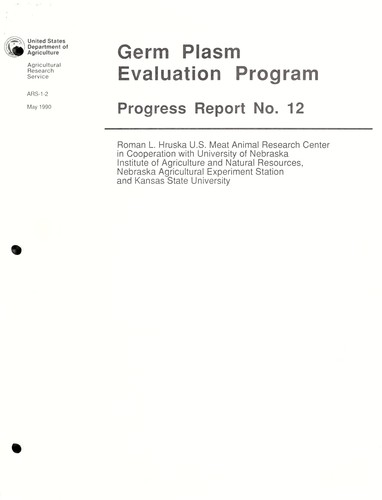 Cover for Germ plasm evaluation program