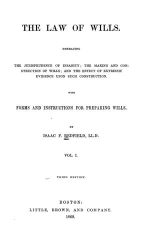 Cover for The law of wills ...