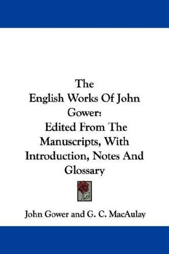 Cover for The English Works Of John Gower
