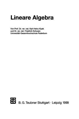 Cover for Lineare Algebra