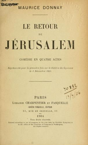 Cover for Le retour de Jérusalem