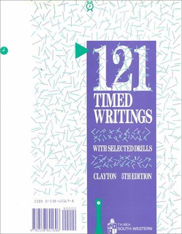 Cover for 121 Timed Writings With Selected Drills (Ta - Typing/Keyboarding Series)