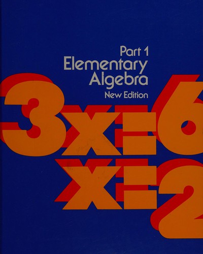 Cover for Part 1 Elementary Algebra New Edition (Houghton Mifflin Algebra, Part 1)