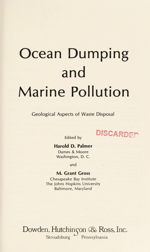 Cover for Ocean dumping and marine pollution