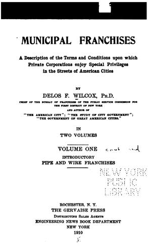 Cover for Municipal franchises