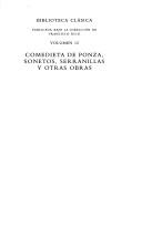 Cover for Comedieta de Ponza, sonetos, serranillas y otras obras