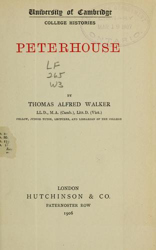 Cover for Peterhouse