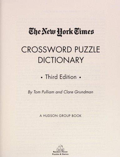 Cover for The New York times crossword puzzle dictionary