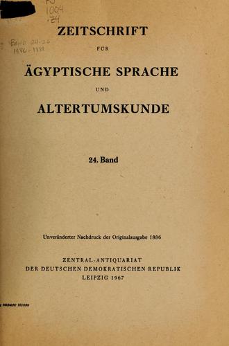 Cover for Zeitschrift für ägyptische Sprache und Altertumskunde