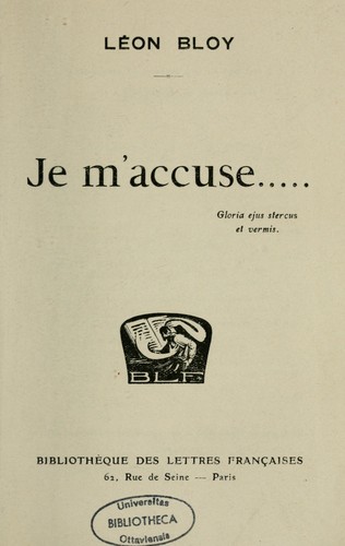 Cover for Je m'accuse