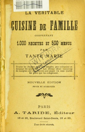 Cover for La v©♭ritable cuisine de famille