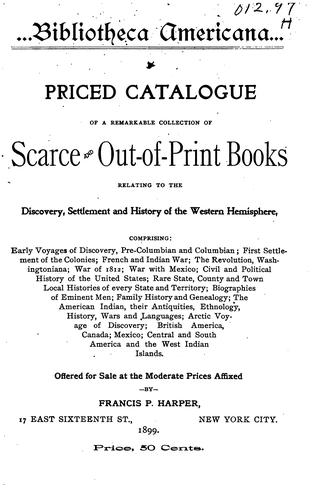 Cover for Bibliotheca americana: Priced catalogue...