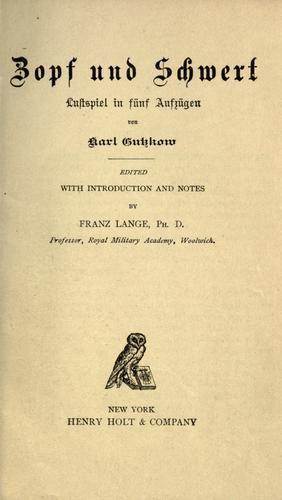 Cover for Zopf und Schwert