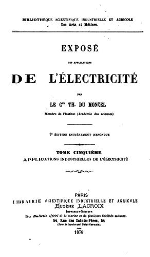 Cover for Exposé des applications de l'électricité