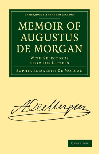 Cover for Memoir of Augustus De Morgan