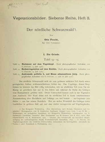 Cover for Der no rdliche schwarzwald