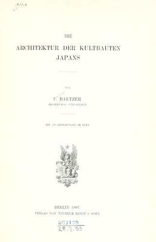 Cover for Die Architektur der Kultbauten Japans