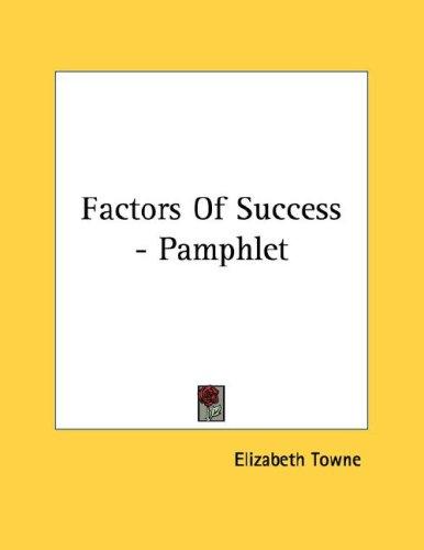 Cover for Factors Of Success - Pamphlet