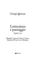Cover for Letteratura e paesaggio