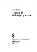 Cover for The core of Walmatjari grammar