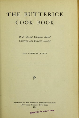 Cover for The Butterick cook book