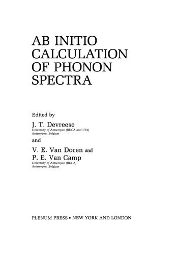 Cover for AB Initio Calculation of Phonon Spectra