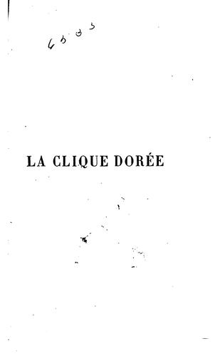 Cover for La clique dorée