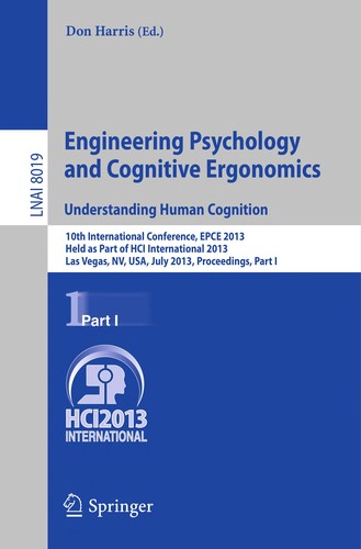 Cover for Engineering Psychology and Cognitive Ergonomics. Understanding Human Cognition