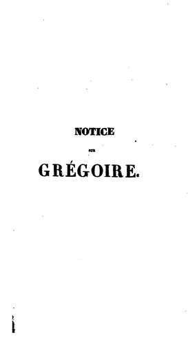 Cover for Notice historique sur Henri Grégoire