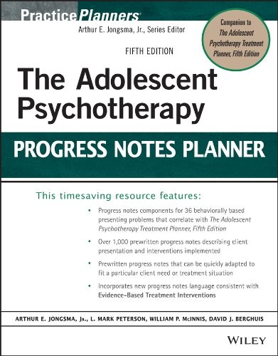 Cover for Adolescent Psychotherapy Progress Notes Planner