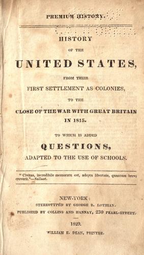 Cover for Premium history.