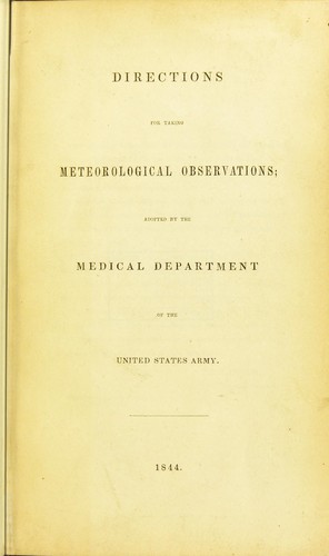 Cover for Directions for taking meteorological observations