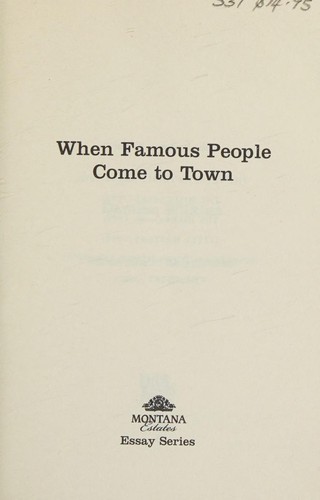 Cover for When famous people come to town