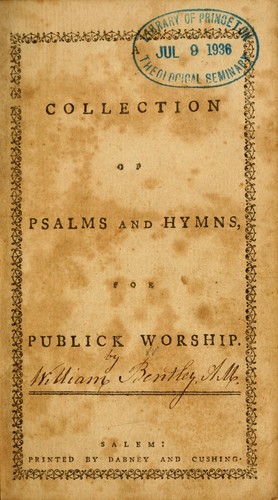 Cover for A Collection of Psalms and hymns for publick worship