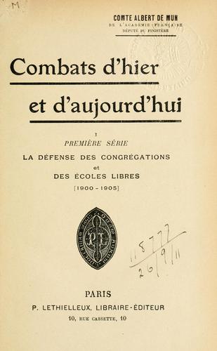 Cover for Combats d'hier et d'aujourd'hui.