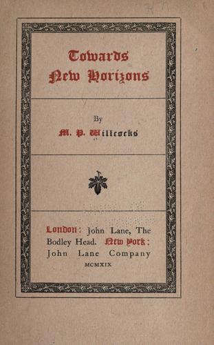 Cover for Towards new horizons