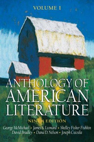 Cover for Anthology of American Literature, Volume I (Anthology of American Literature)