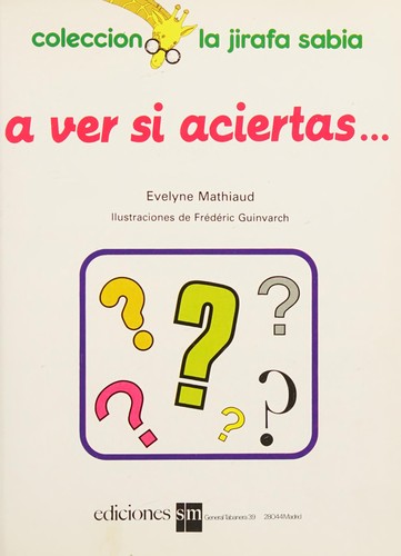 Cover for A Ver Si Aciertas/Let's See If You Can Guess