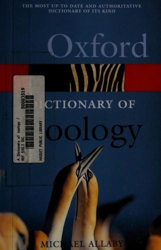 Cover for A dictionary of zoology