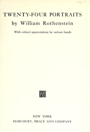 Cover for Twenty-four portraits by William Rothenstein