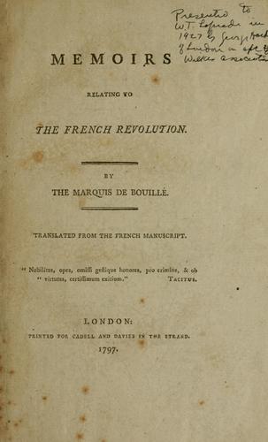 Cover for Memoirs relating to the French revolution.