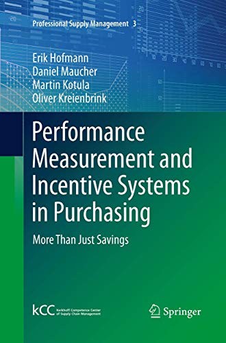 Cover for Performance Measurement and Incentive Systems in Purchasing