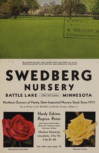 Cover for Swedberg Nursery, Northern growers of hardy state-inspected nursery stock since 1915