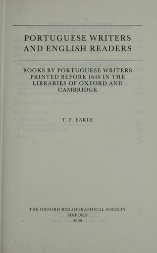 Cover for Portuguese writers and English readers