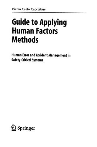 Cover for Guide to Applying Human Factors Methods