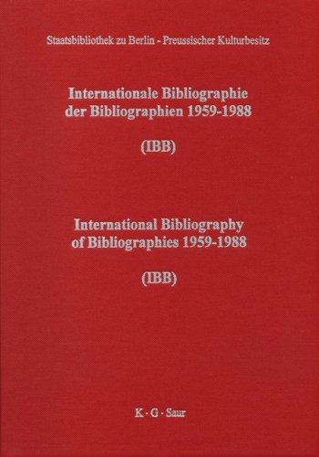 Cover for International Bibliography of Bibliographies 1959-88