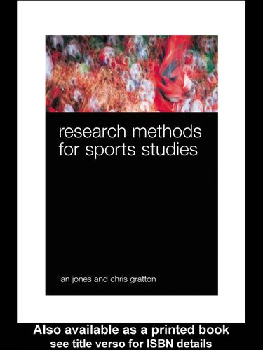 Cover for Research Methods for Sports Studies
