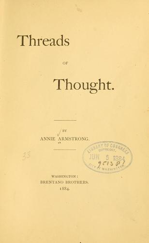 Cover for Threads of thought