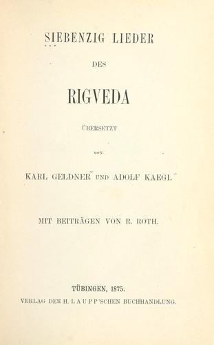 Cover for Siebenzig Lieder des Rigveda